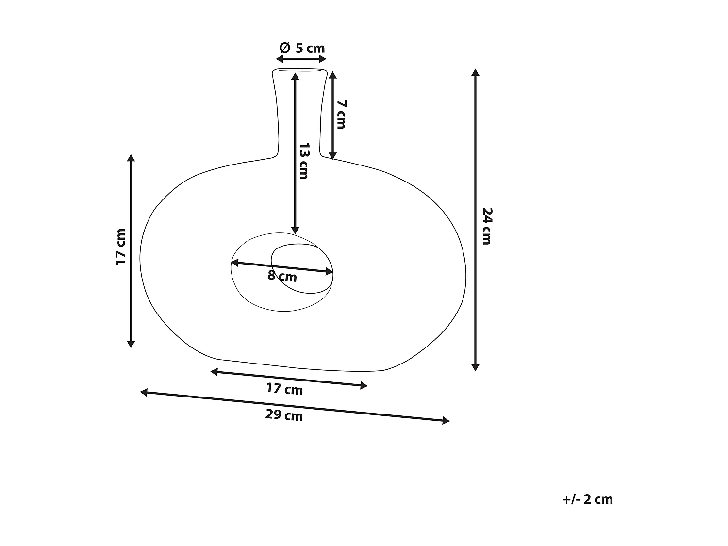 Decovaas ARWAD Steengoed 24 cm Zwart
