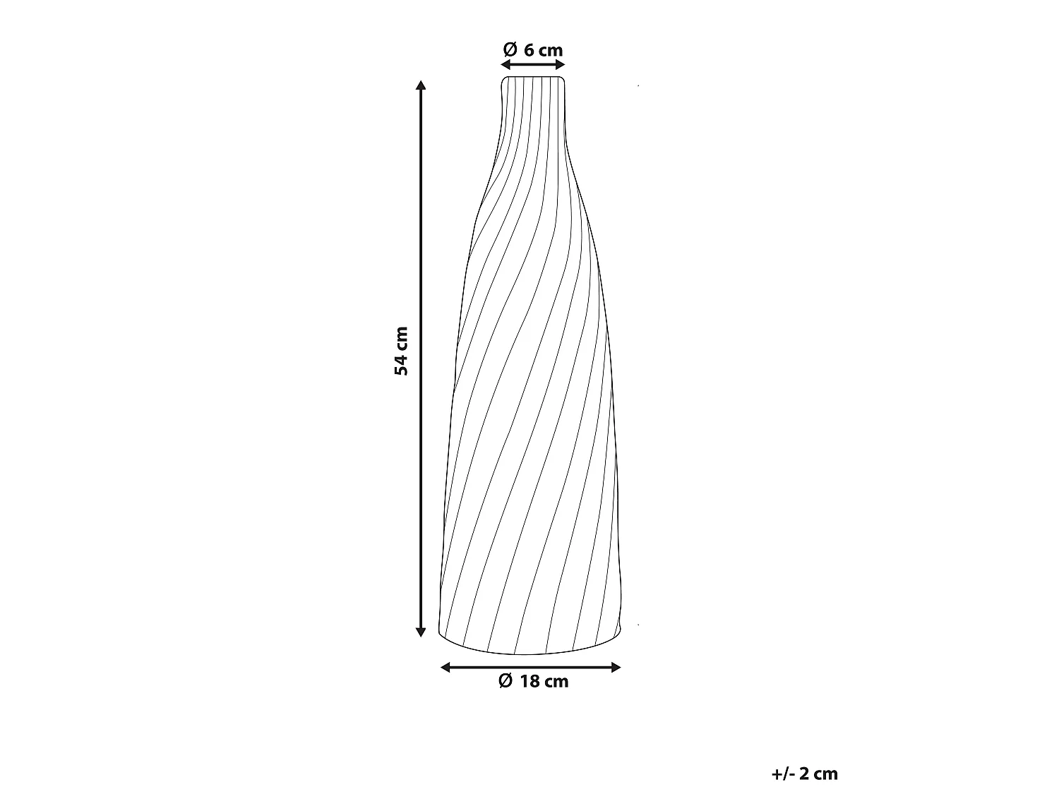 Decovaas FLORENTIA Keramiek 50 cm Zwart