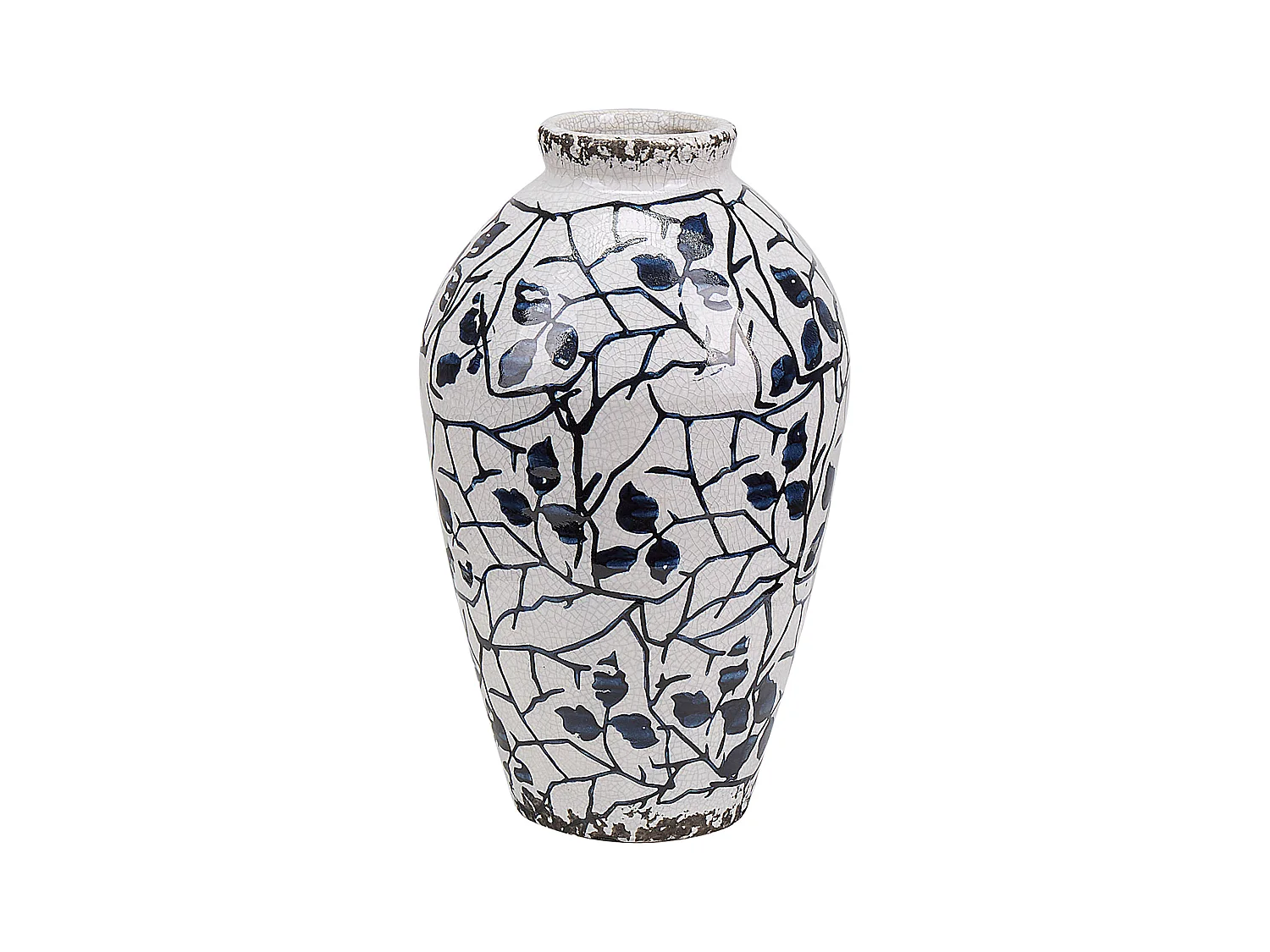 Vase à fleurs MALLIA Grès 20 cm Blanc