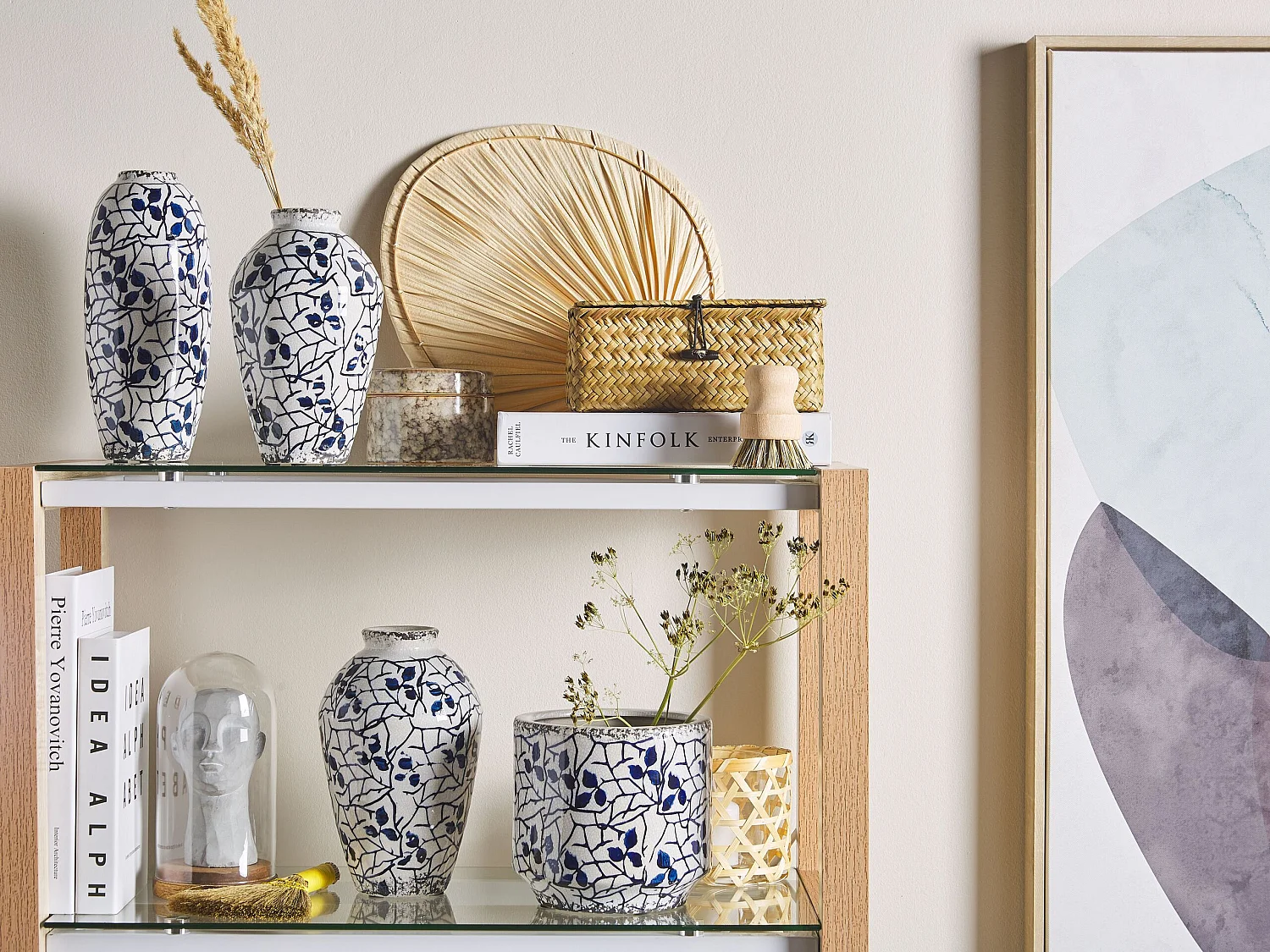 Vase à fleurs MALLIA Grès 20 cm Blanc