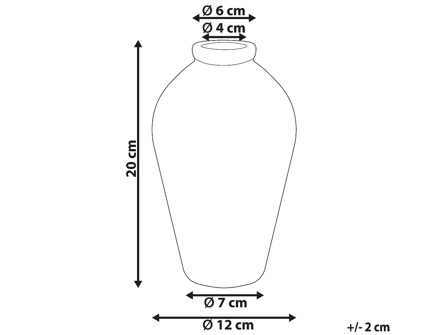 Vase à fleurs MALLIA Grès 20 cm Blanc