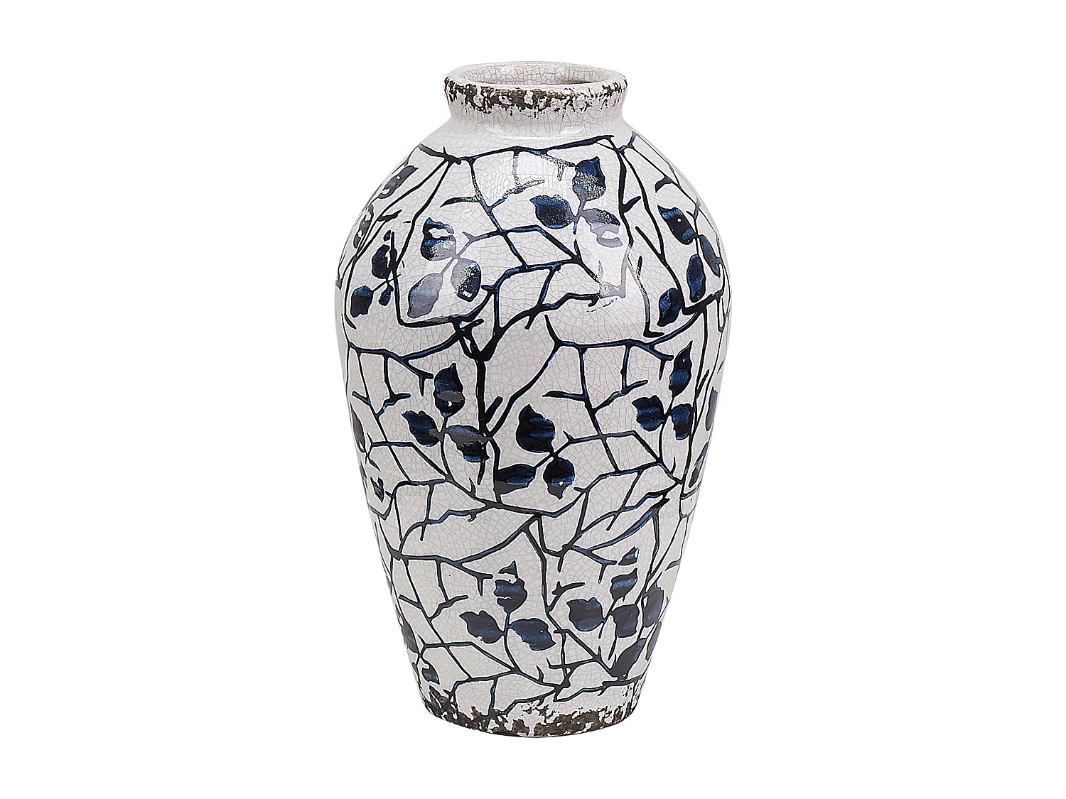 Vase à fleurs MALLIA Grès 20 cm Blanc