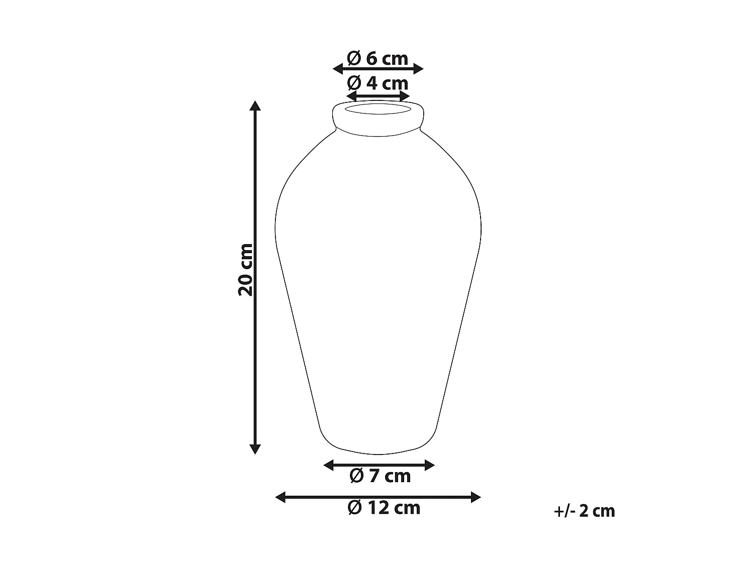 Vase à fleurs MALLIA Grès 20 cm Blanc