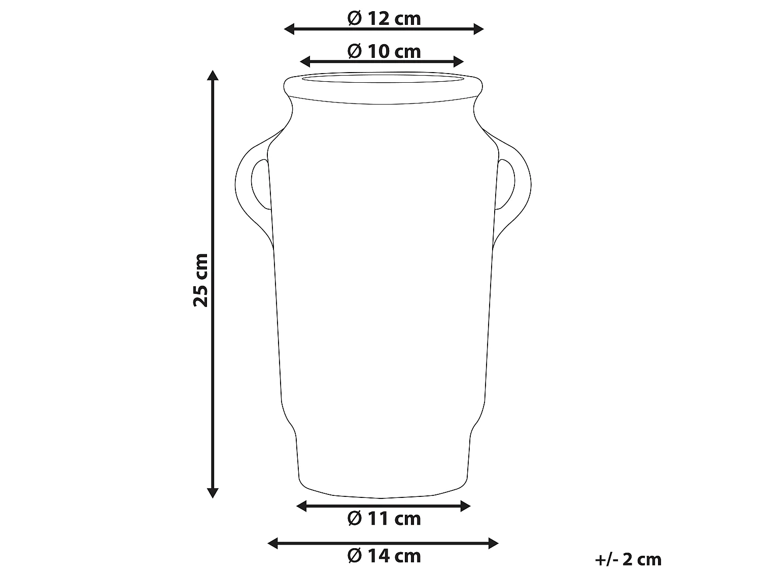 Vase à fleurs GERRHA Grès 25 cm Bleu clair
