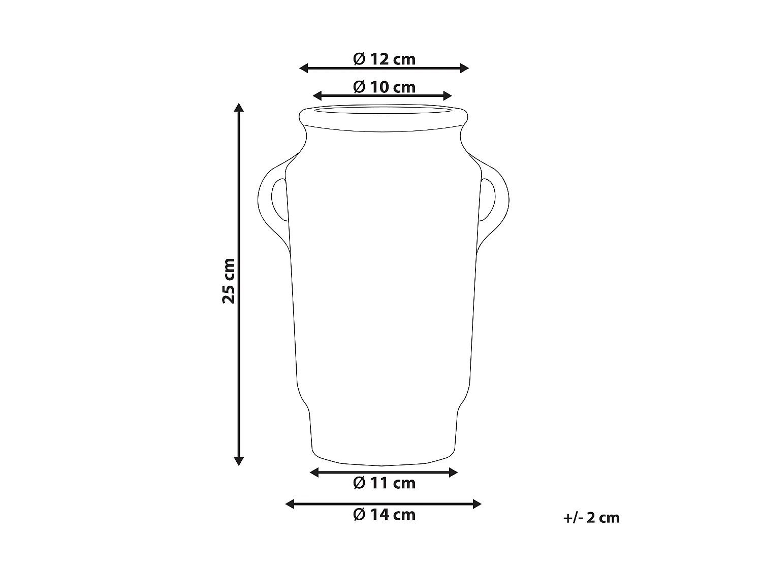 Vase Steinzeug mehrfarbig blau weiß gold 25 cm wasserdicht handgefertigt Gerrha