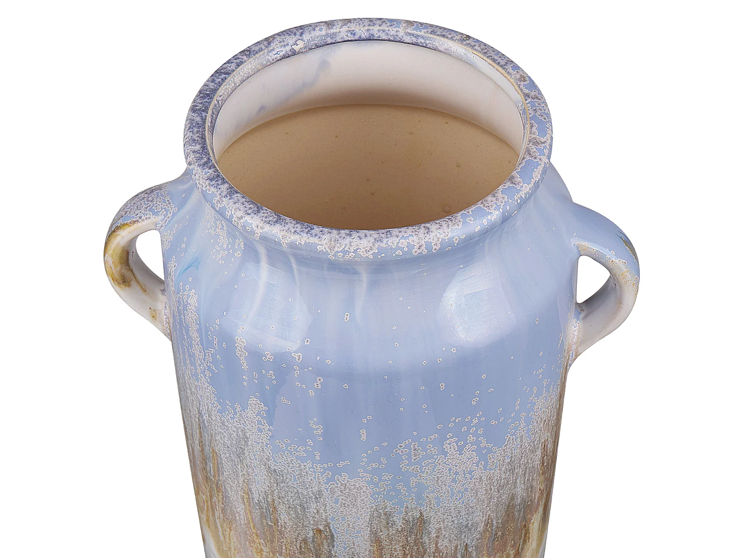 Vase Steinzeug mehrfarbig blau weiß gold 25 cm wasserdicht handgefertigt Gerrha