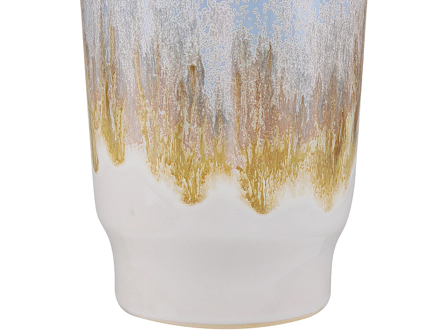 Vase Steinzeug mehrfarbig blau weiß gold 25 cm wasserdicht handgefertigt Gerrha