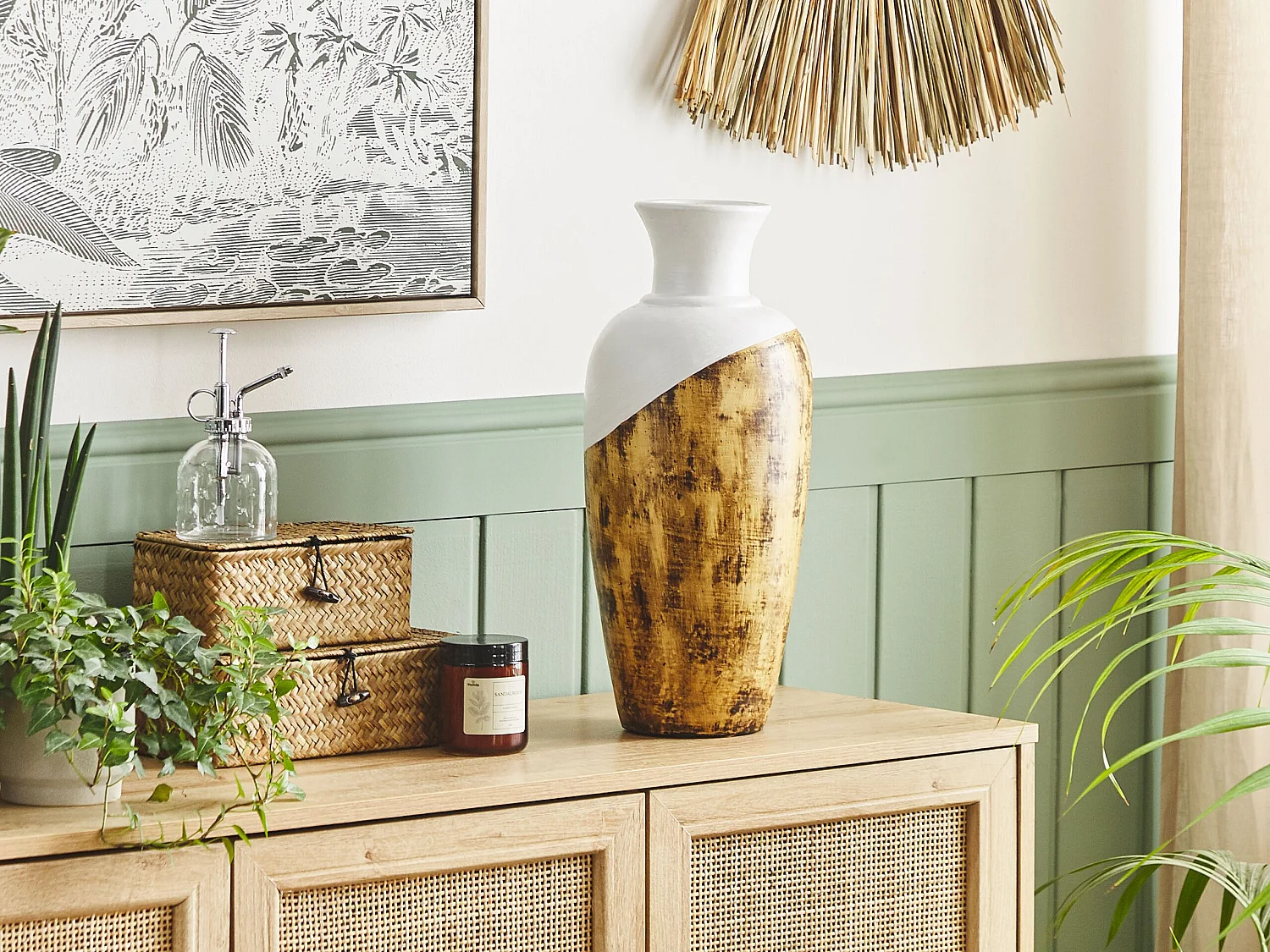 Vase décoratif BONA Céramique 45 cm Blanc