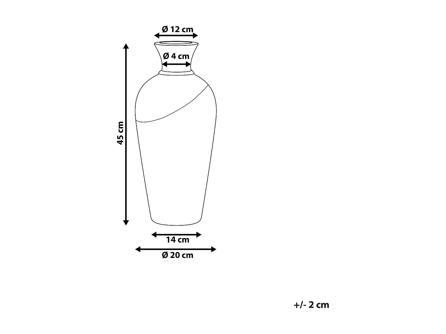 Vase décoratif BONA Céramique 45 cm Blanc
