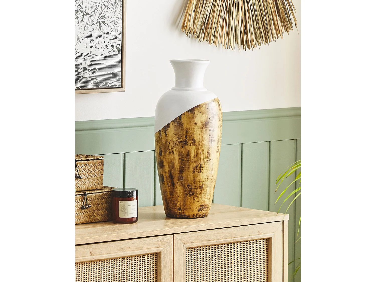 Vase décoratif BONA Céramique 45 cm Blanc