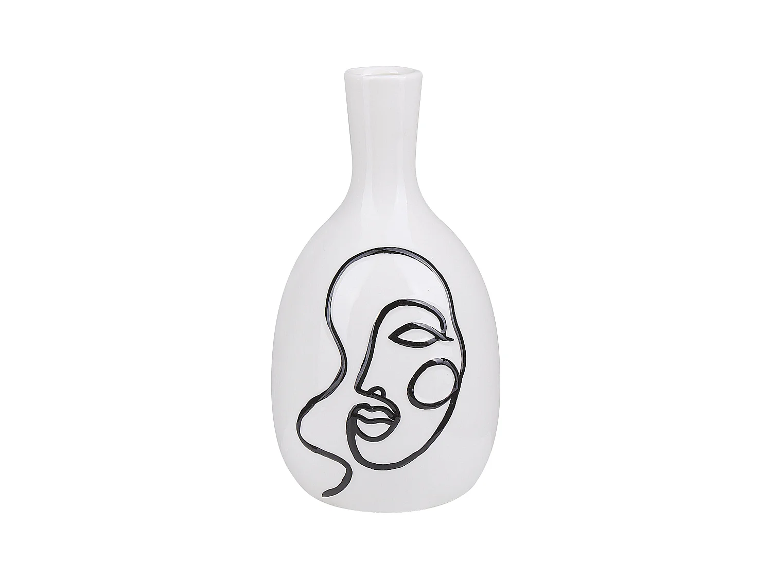 Vase à fleurs AKRAI Grès 23 cm Blanc