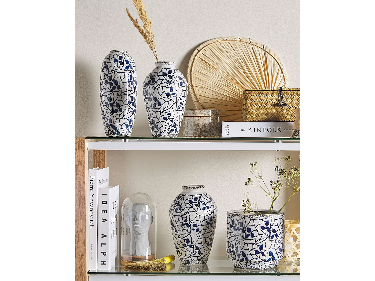 Vase à fleurs MUTILENE Grès 25 cm Blanc