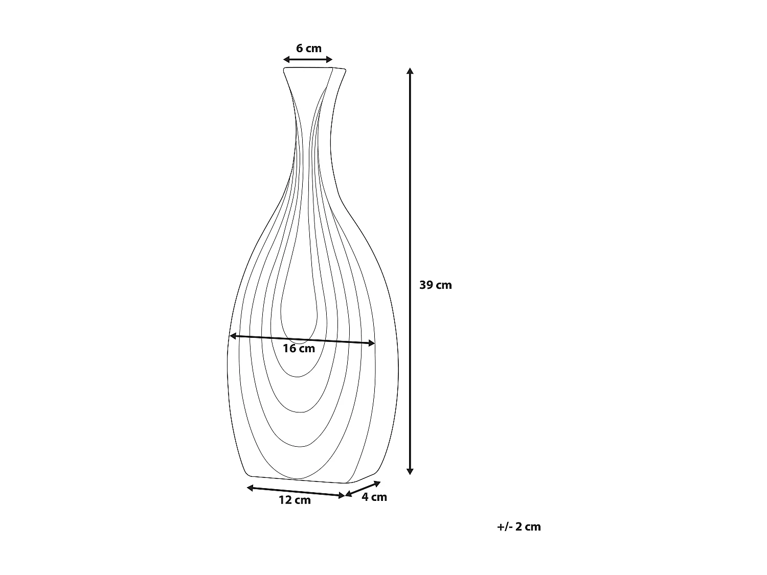 Jarro decorativo THAPSUS Cerâmica 39 cm Branco