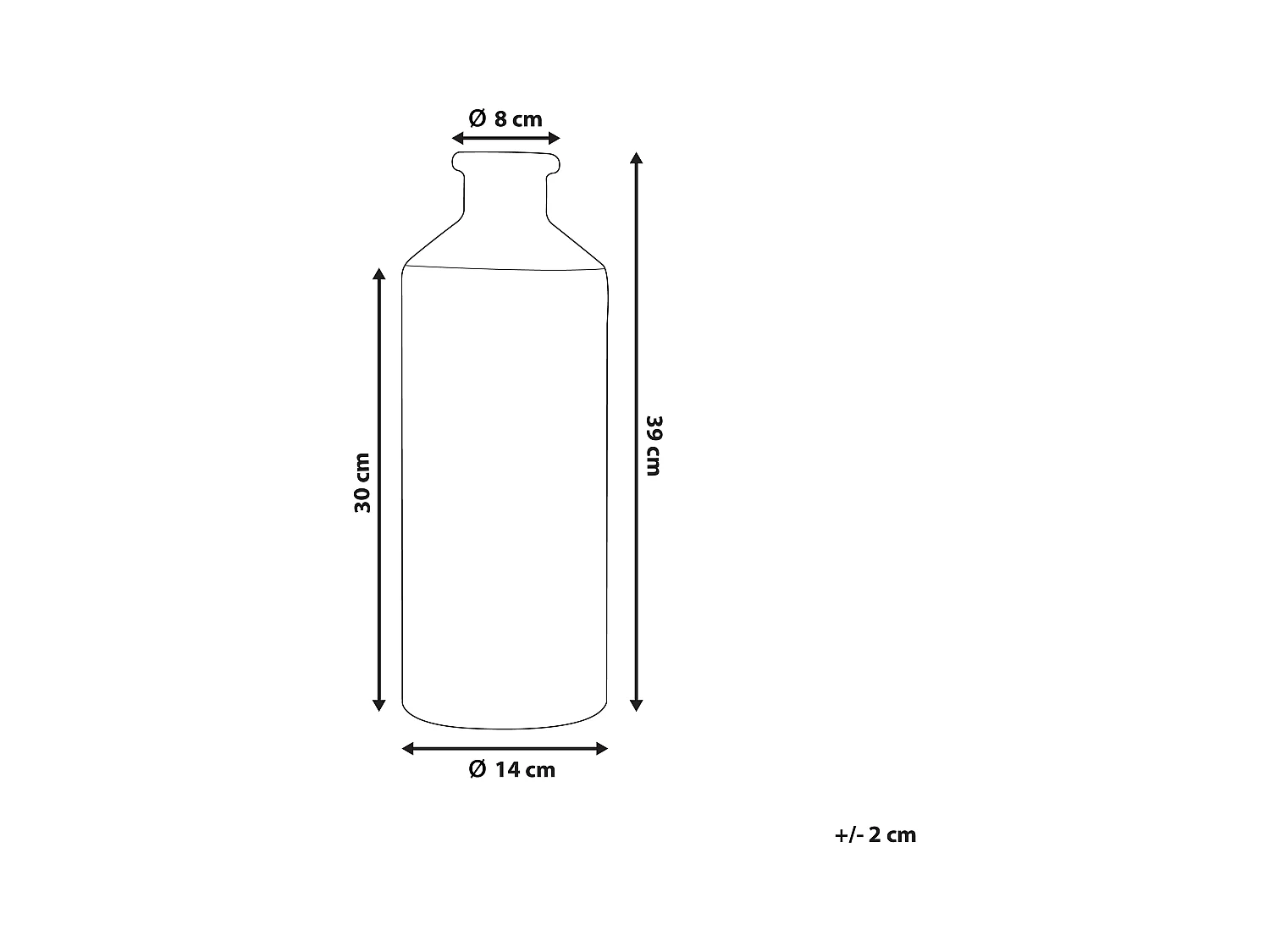 Decovaas ARSIN Steengoed 39 cm Zwart