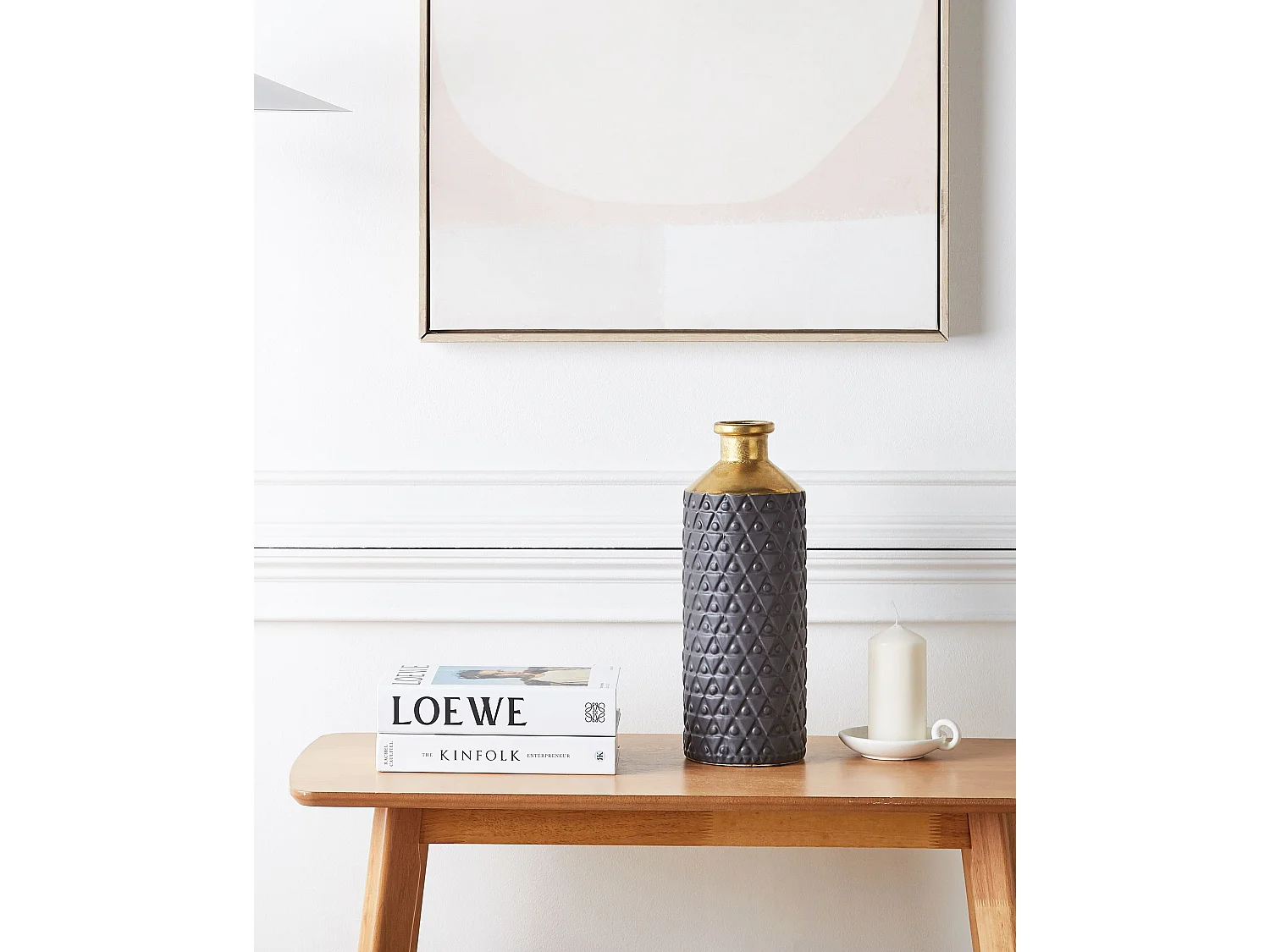 Vaso decorativo ARSIN Gres porcellanato 39 cm Nero