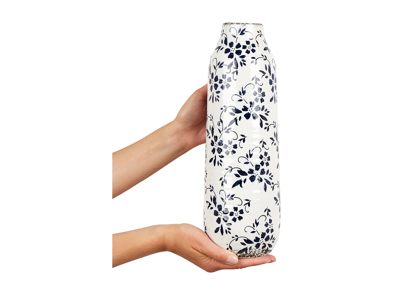 Jarro de flores MULAI Grés 35 cm Branco