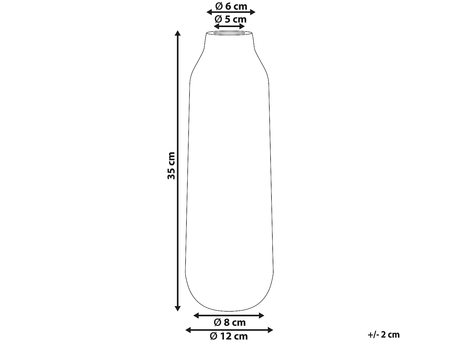Vase à fleurs MULAI Grès 35 cm Blanc