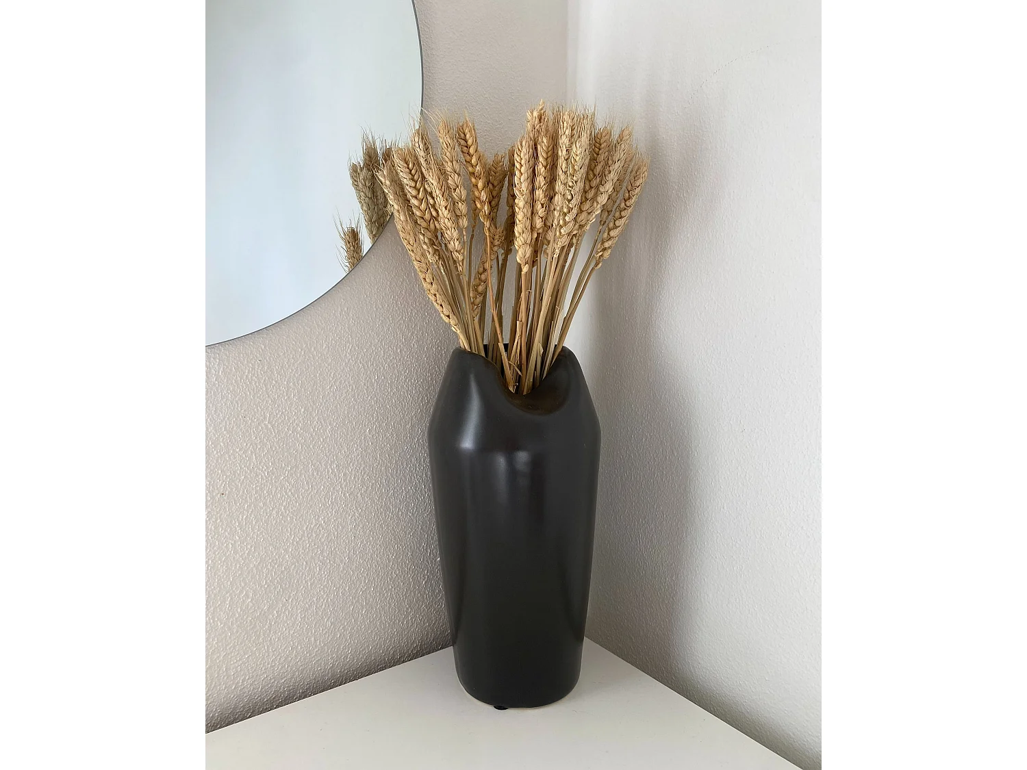 Vase décoratif APAMEA Grès 33 cm Noir