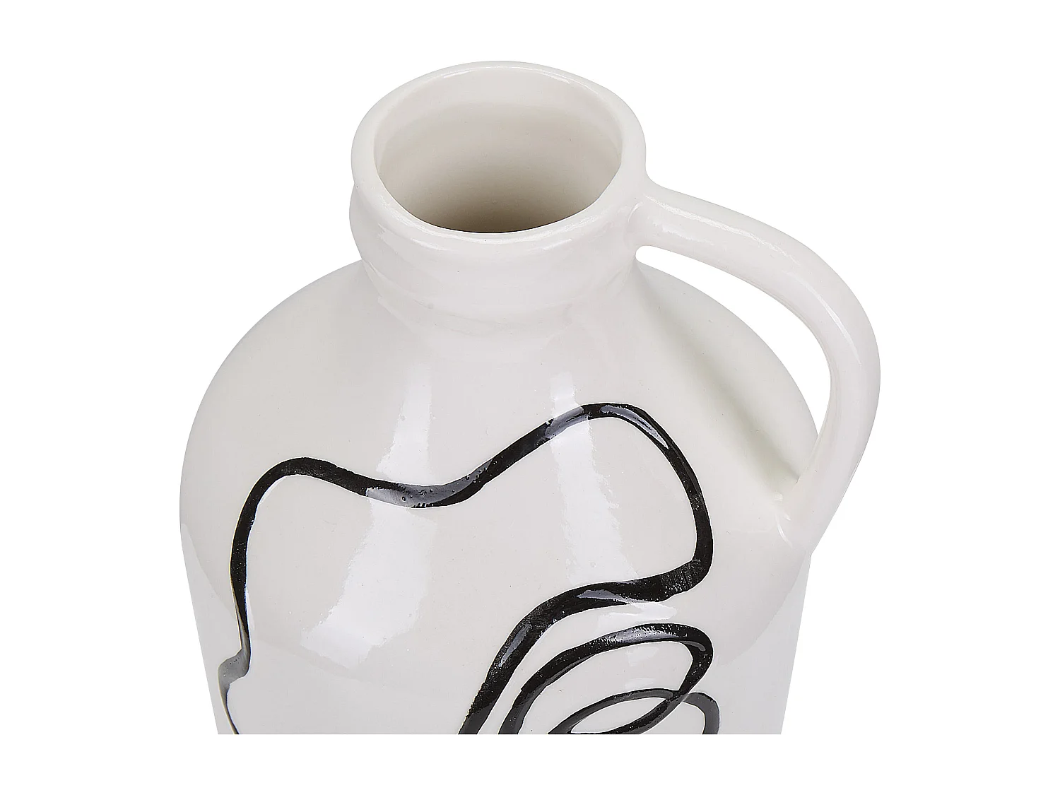 Jarro de flores AGRINION Grés 19 cm Branco