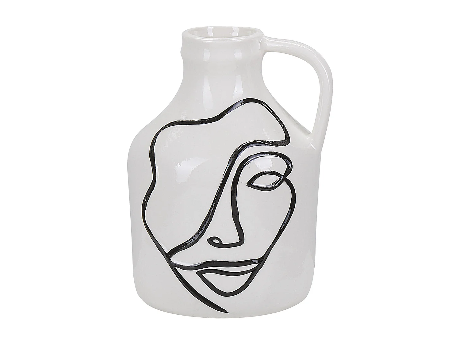 Blumenvase AGRINION Steinzeug 19 cm Weiss