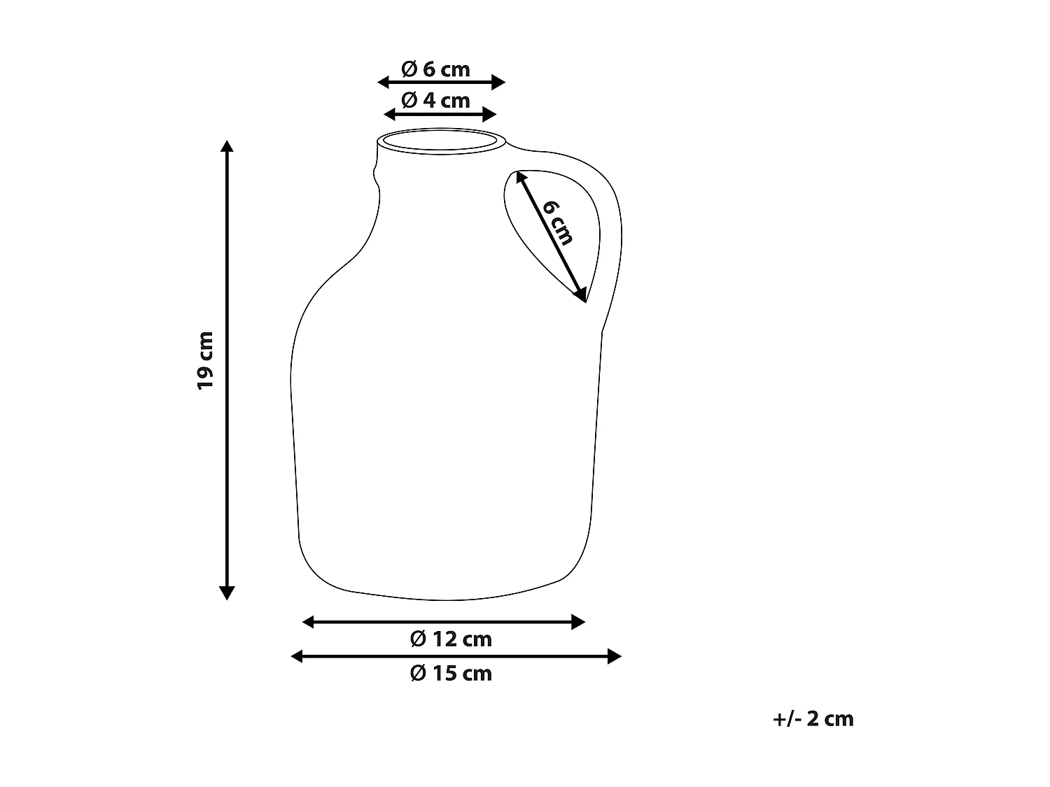 Blumenvase AGRINION Steinzeug 19 cm Weiss