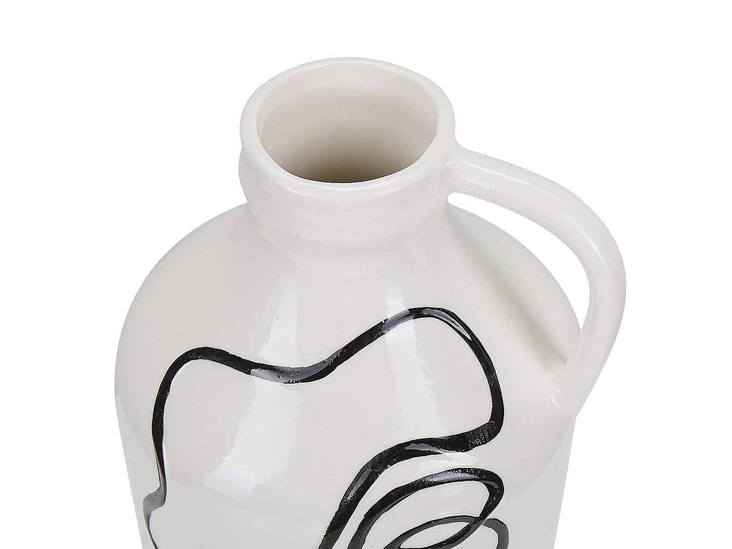 Vase à fleurs AGRINION Grès 19 cm Blanc
