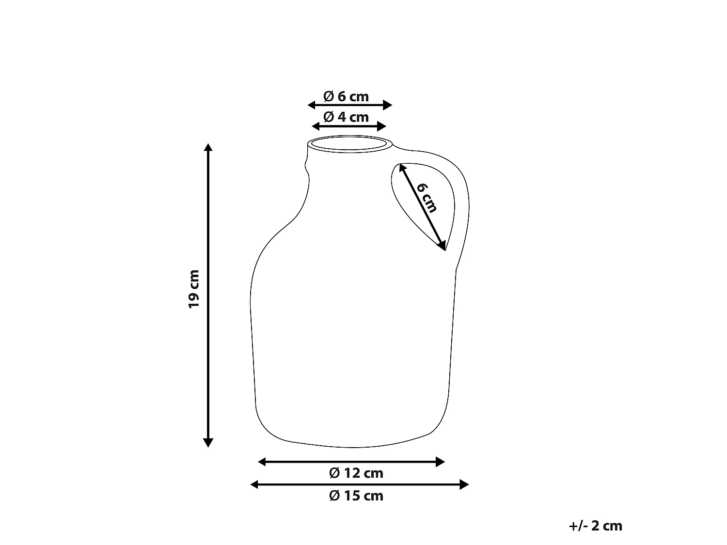 Vase à fleurs AGRINION Grès 19 cm Blanc