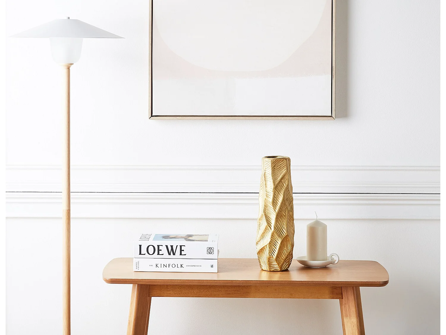 Vase décoratif ZAFAR Grès 37 cm Doré