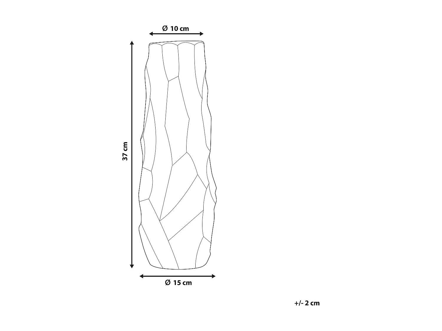 Vase décoratif ZAFAR Grès 37 cm Doré