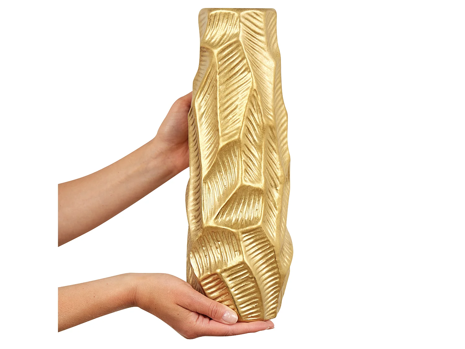 Vase décoratif ZAFAR Grès 37 cm Doré