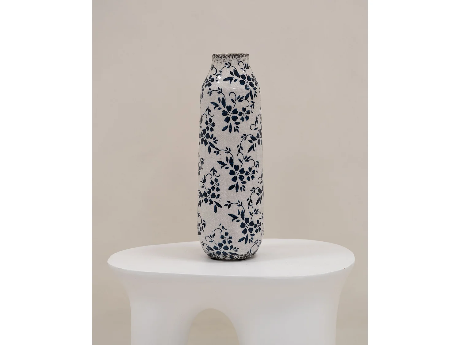 Blumenvase MULAI Steinzeug 30 cm Weiss