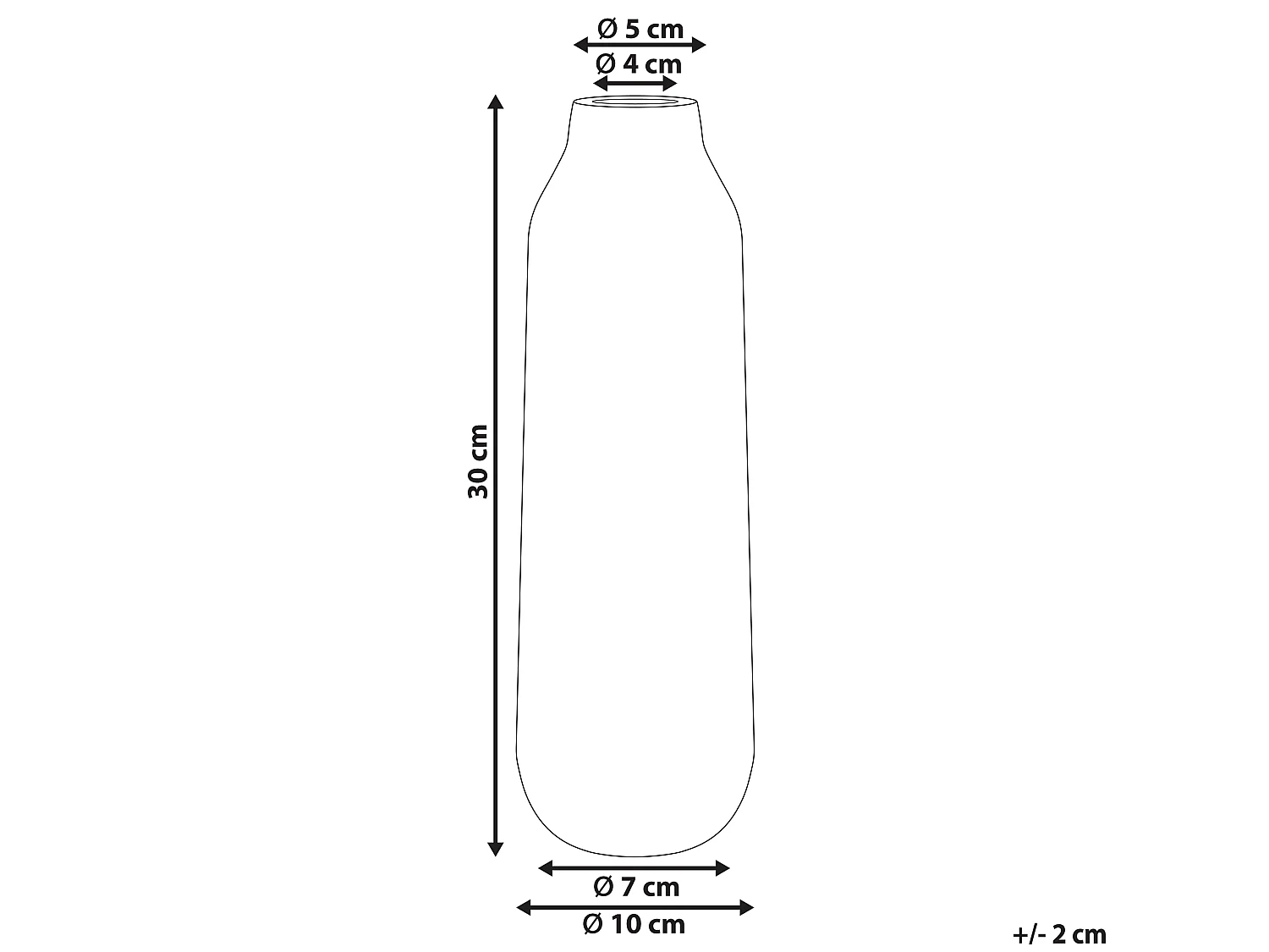 Blumenvase MULAI Steinzeug 30 cm Weiss
