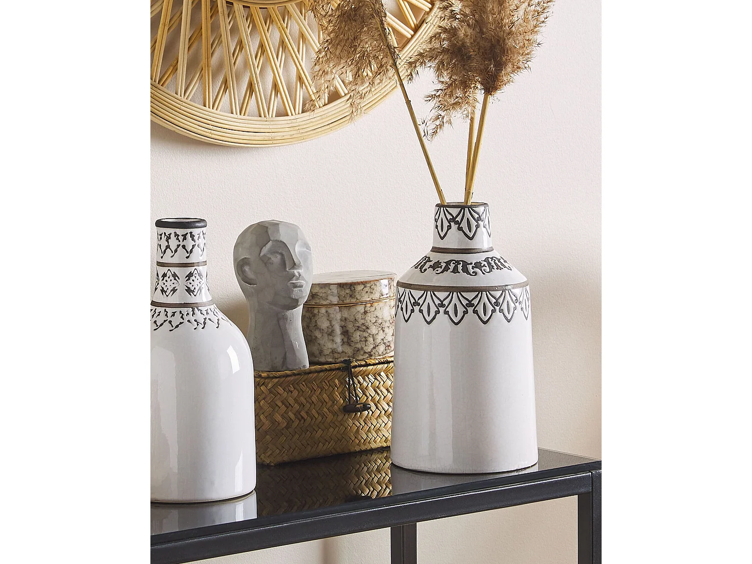 Vase à fleurs AMISOS Grès 25 cm Blanc