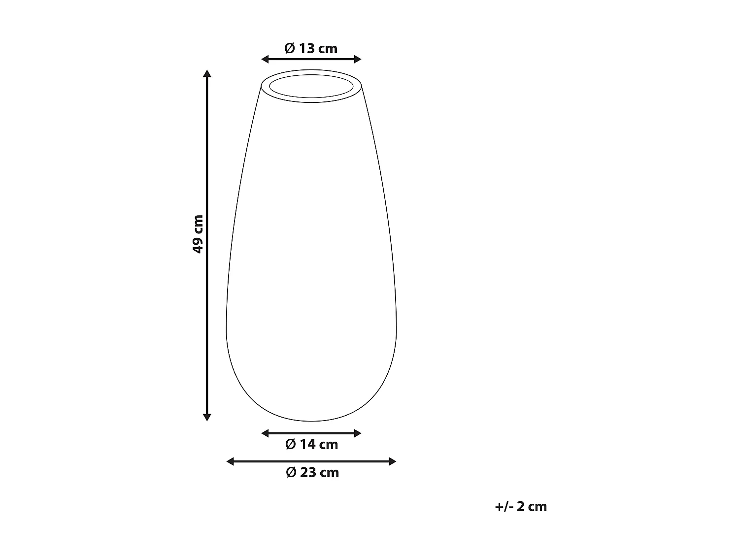 Vase décoratif BRIVAS Céramique 49 cm Marron foncé