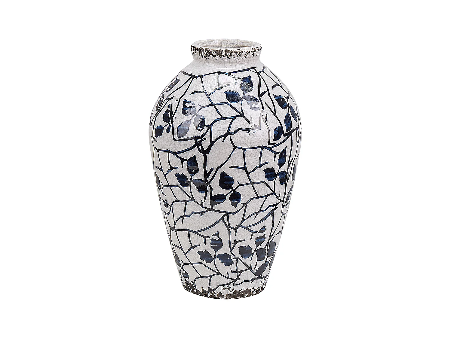 Vase à fleurs MALLIA Grès 22 cm Blanc