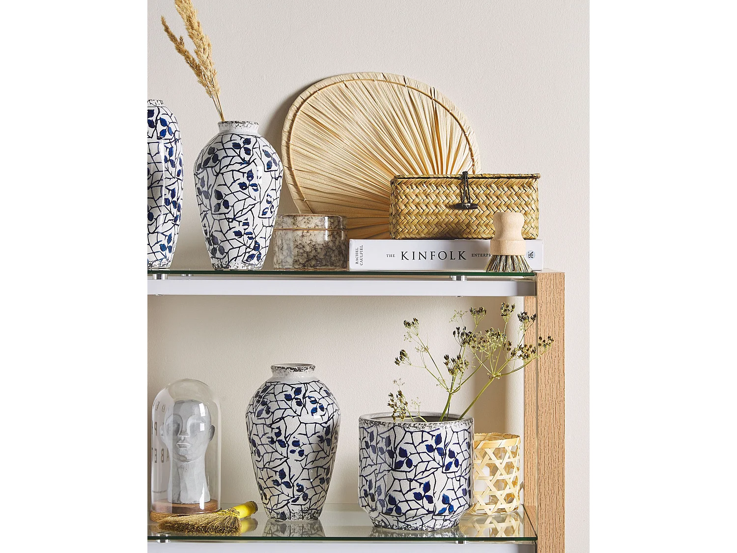 Vase à fleurs MALLIA Grès 22 cm Blanc