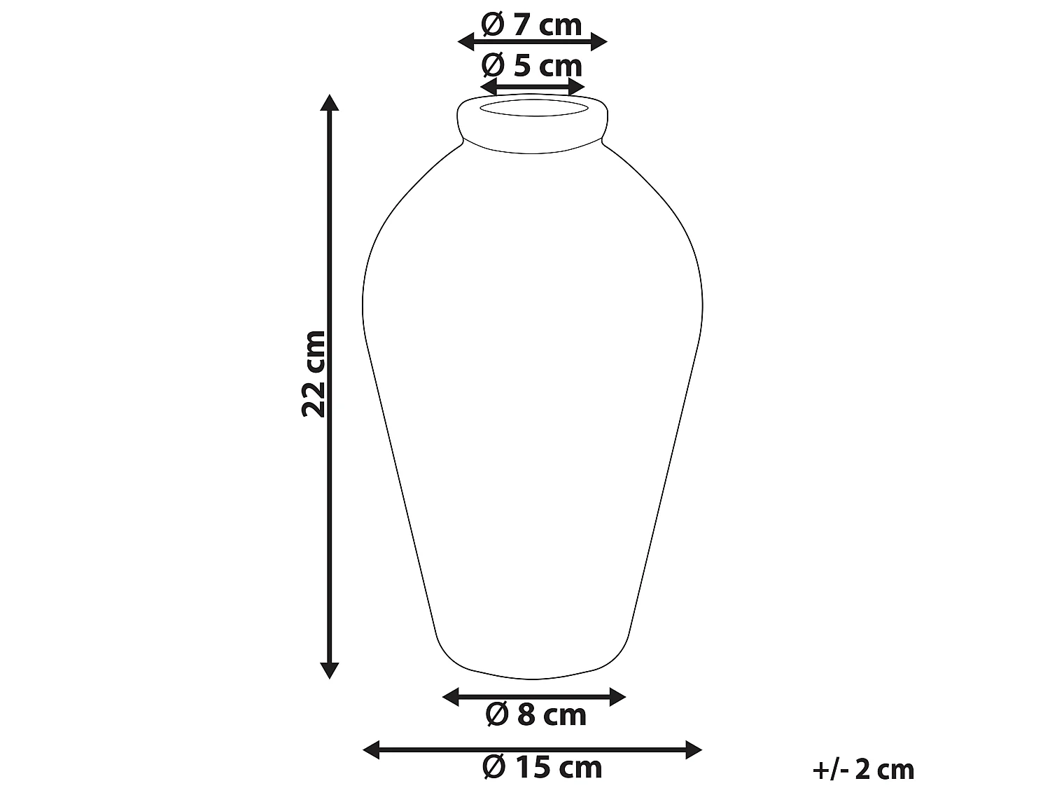 Vase à fleurs MALLIA Grès 22 cm Blanc