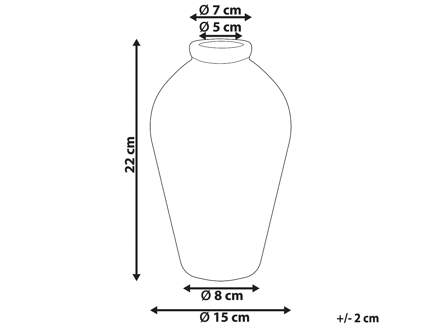 Bloemenvaas MALLIA Steengoed 22 cm Wit