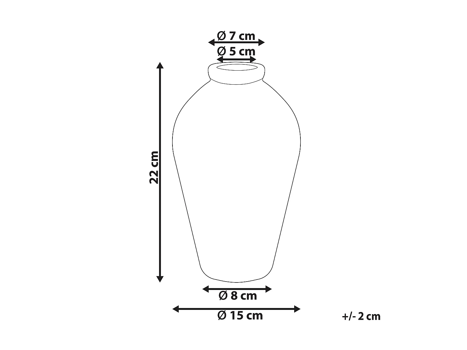 Vase à fleurs MALLIA Grès 22 cm Blanc