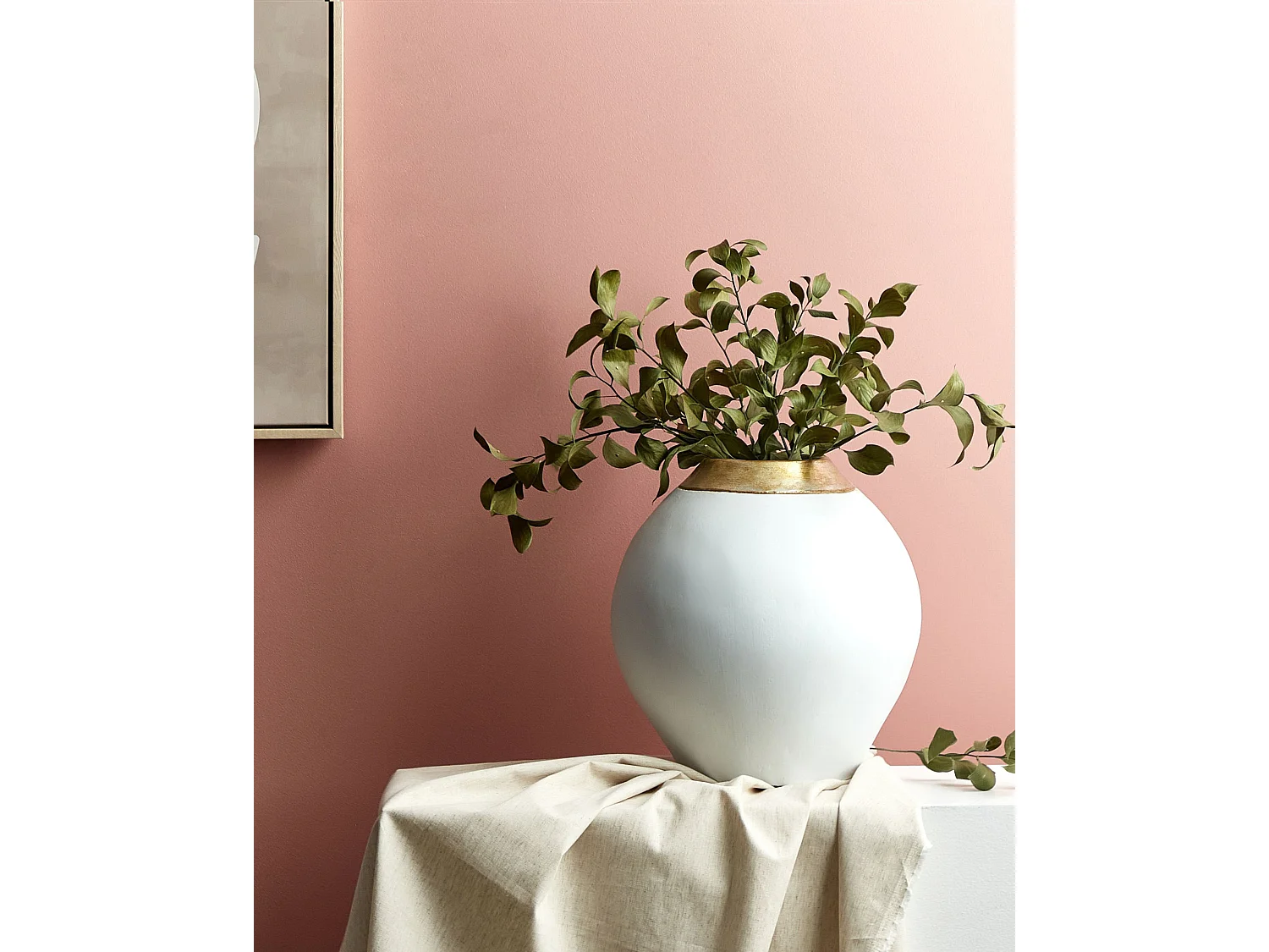 Vaso decorativo LAURI Ceramica 33 cm Bianco