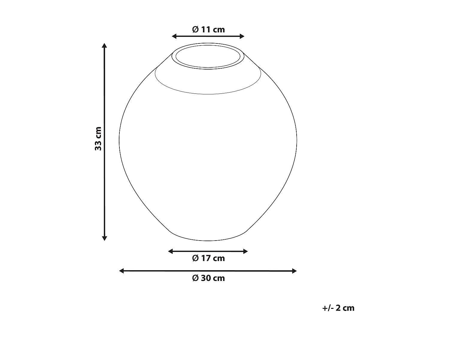Vaso decorativo LAURI Ceramica 33 cm Bianco