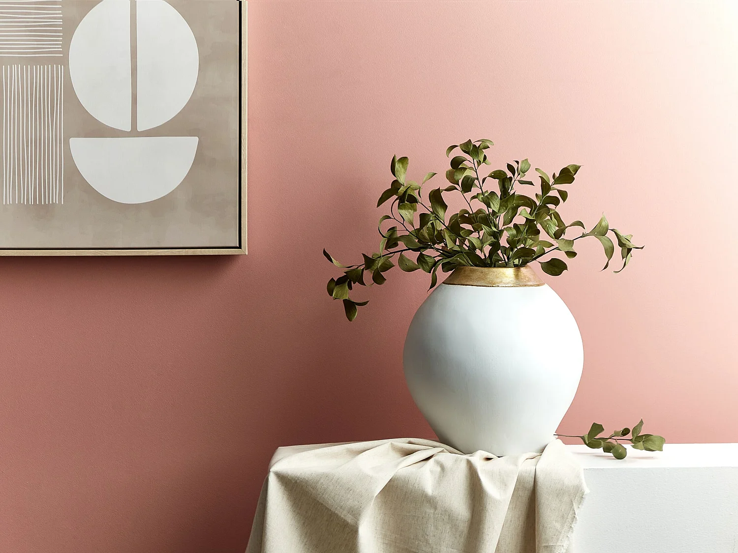 Vase décoratif LAURI Céramique 33 cm Blanc