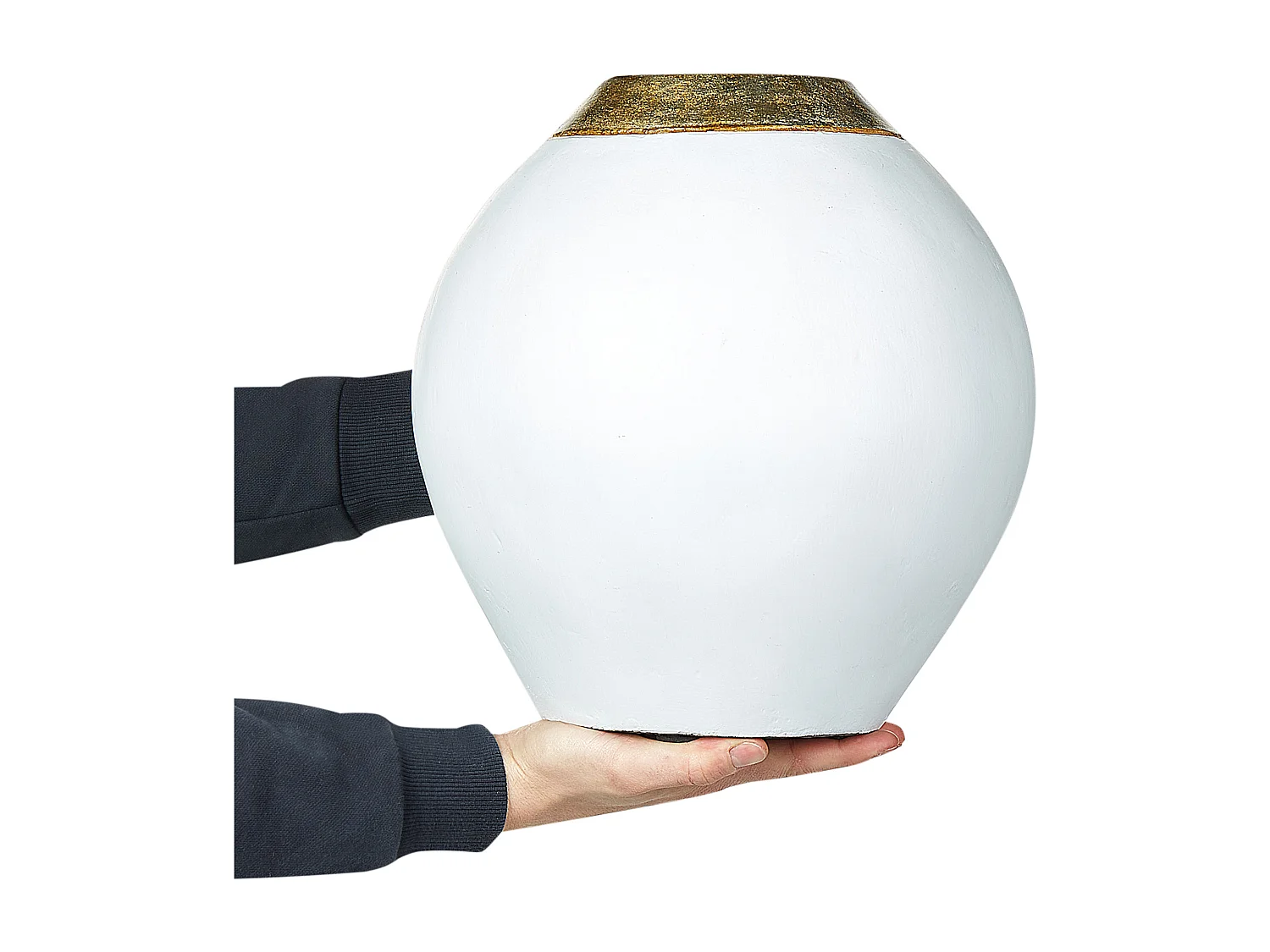 Vase décoratif LAURI Céramique 33 cm Blanc