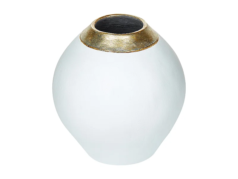 Moderne Dekovase in Weiß/Gold Lauri