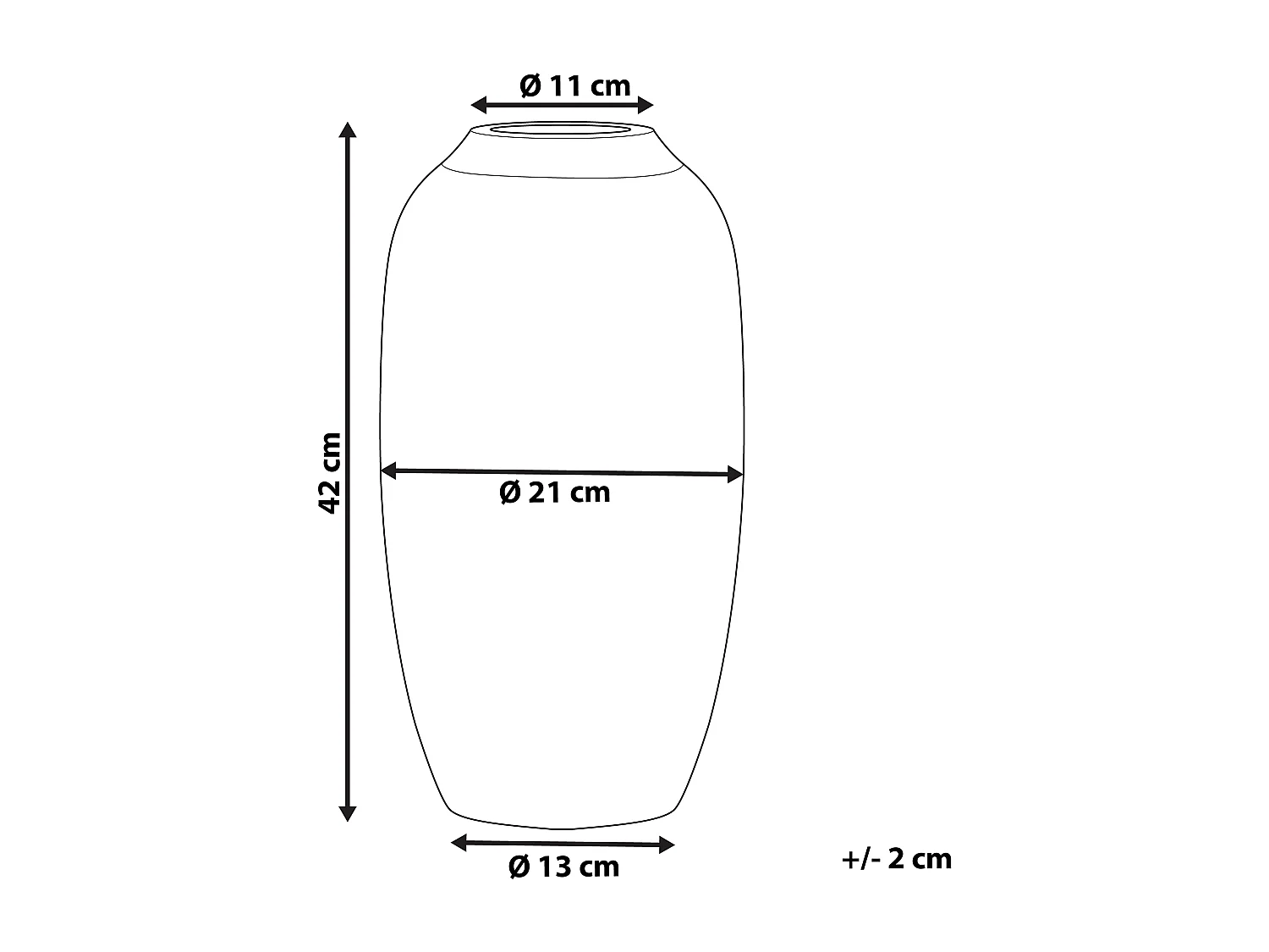 Vaso decorativo MILETUS Ceramica 42 cm Blu