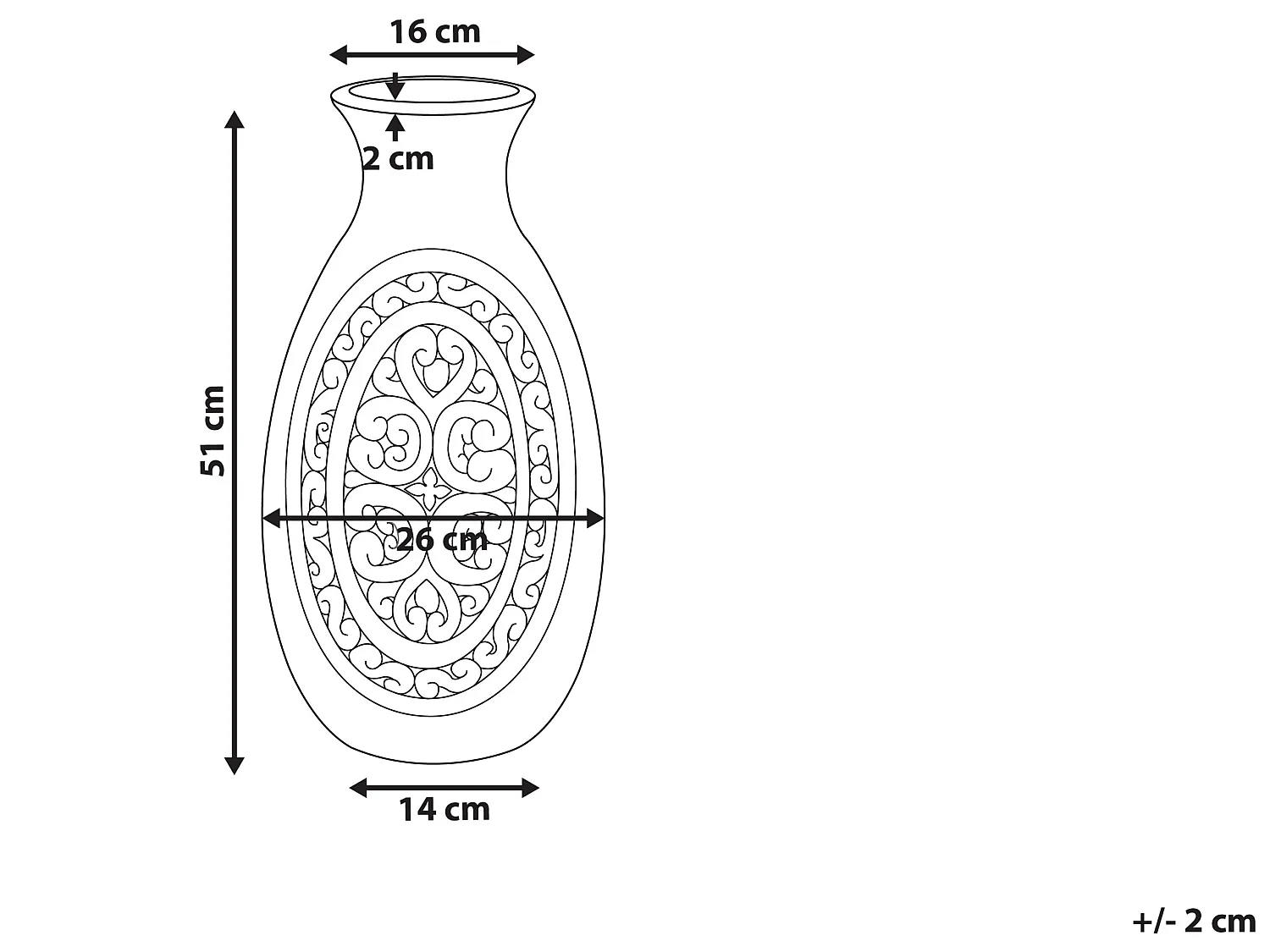 Jarrón decorativo MEGARA Cerámica 51 cm Turquesa