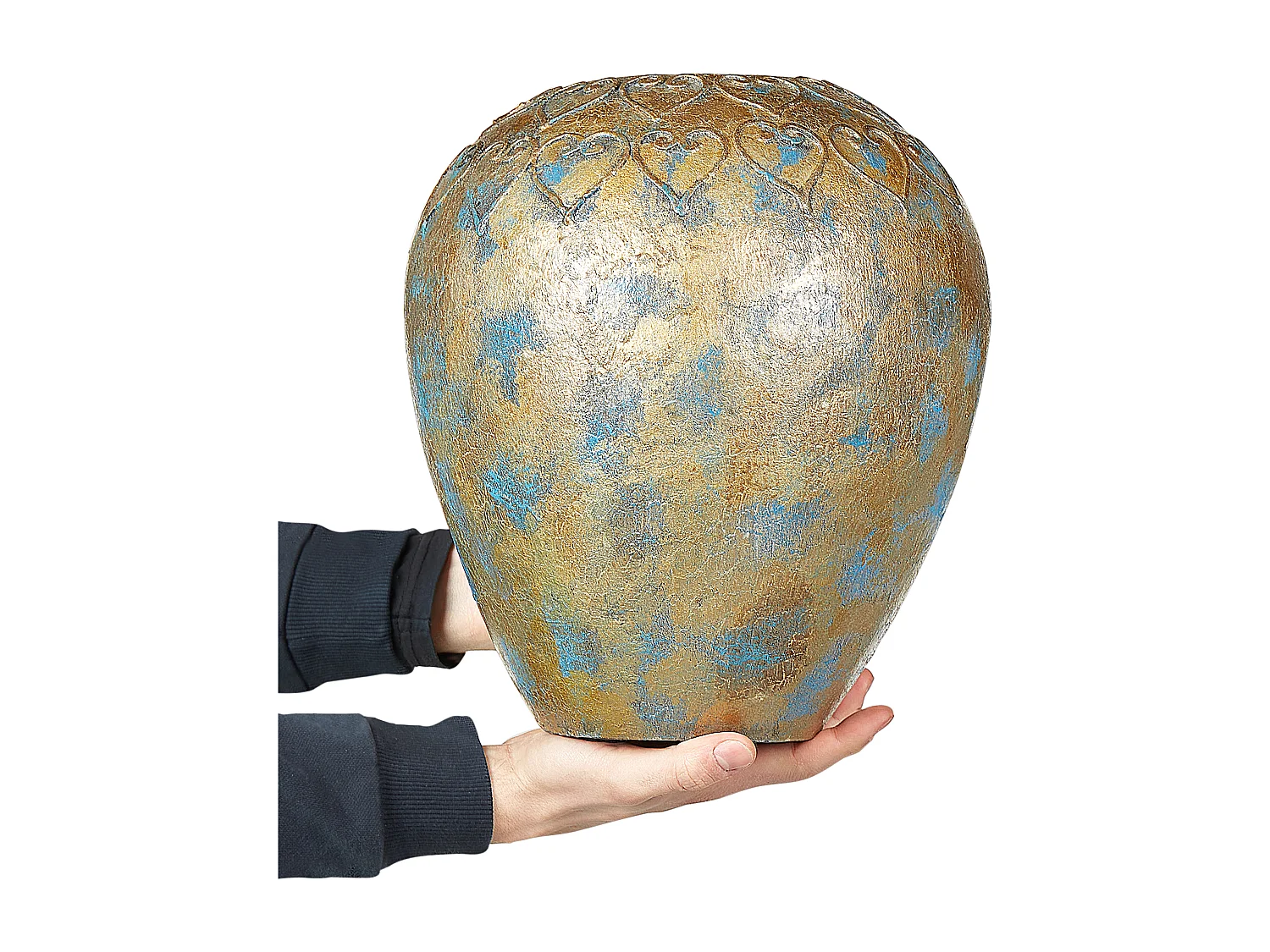 Jarro decorativo NIDA Cerâmica 33 cm Dourado