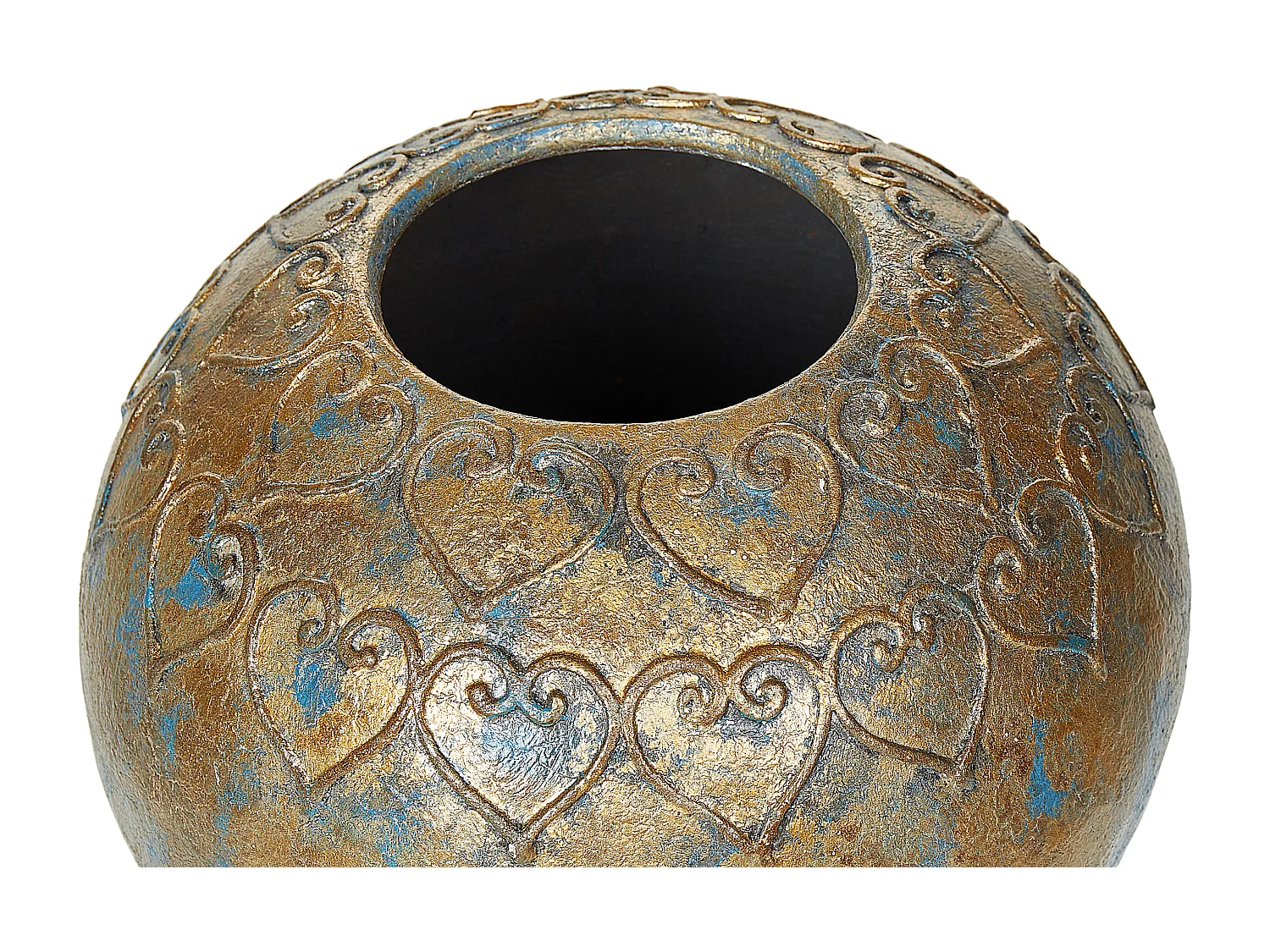 Jarro decorativo NIDA Cerâmica 33 cm Dourado