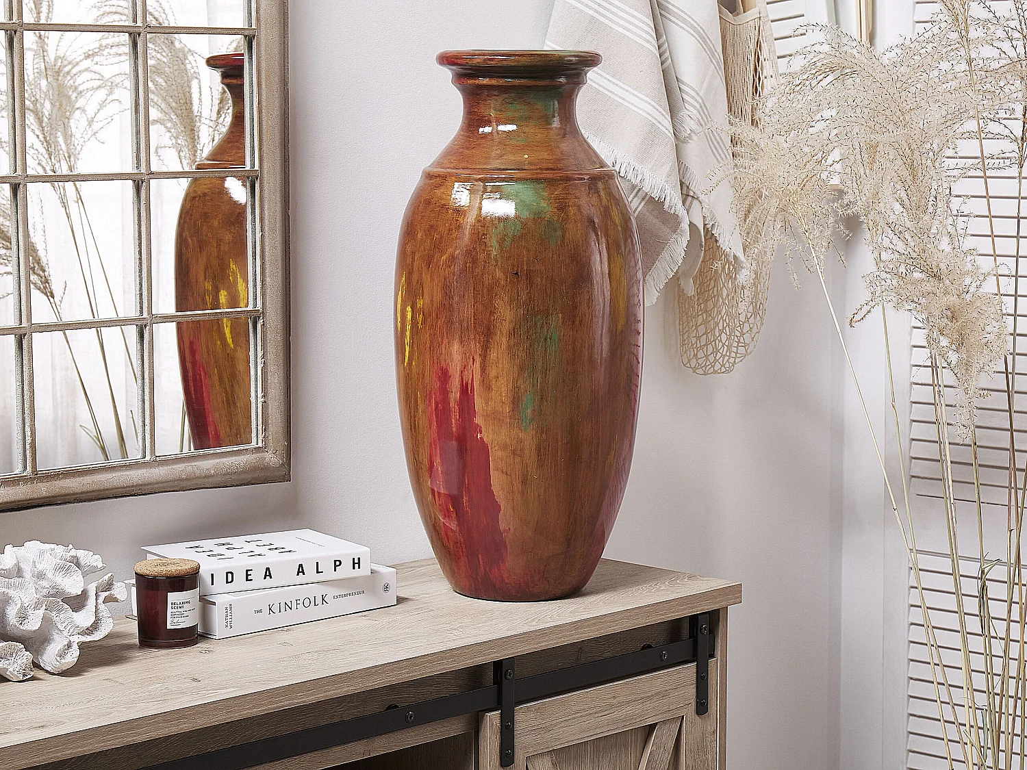 Vaso decorativo HIMERA Ceramica 65 cm Marrone