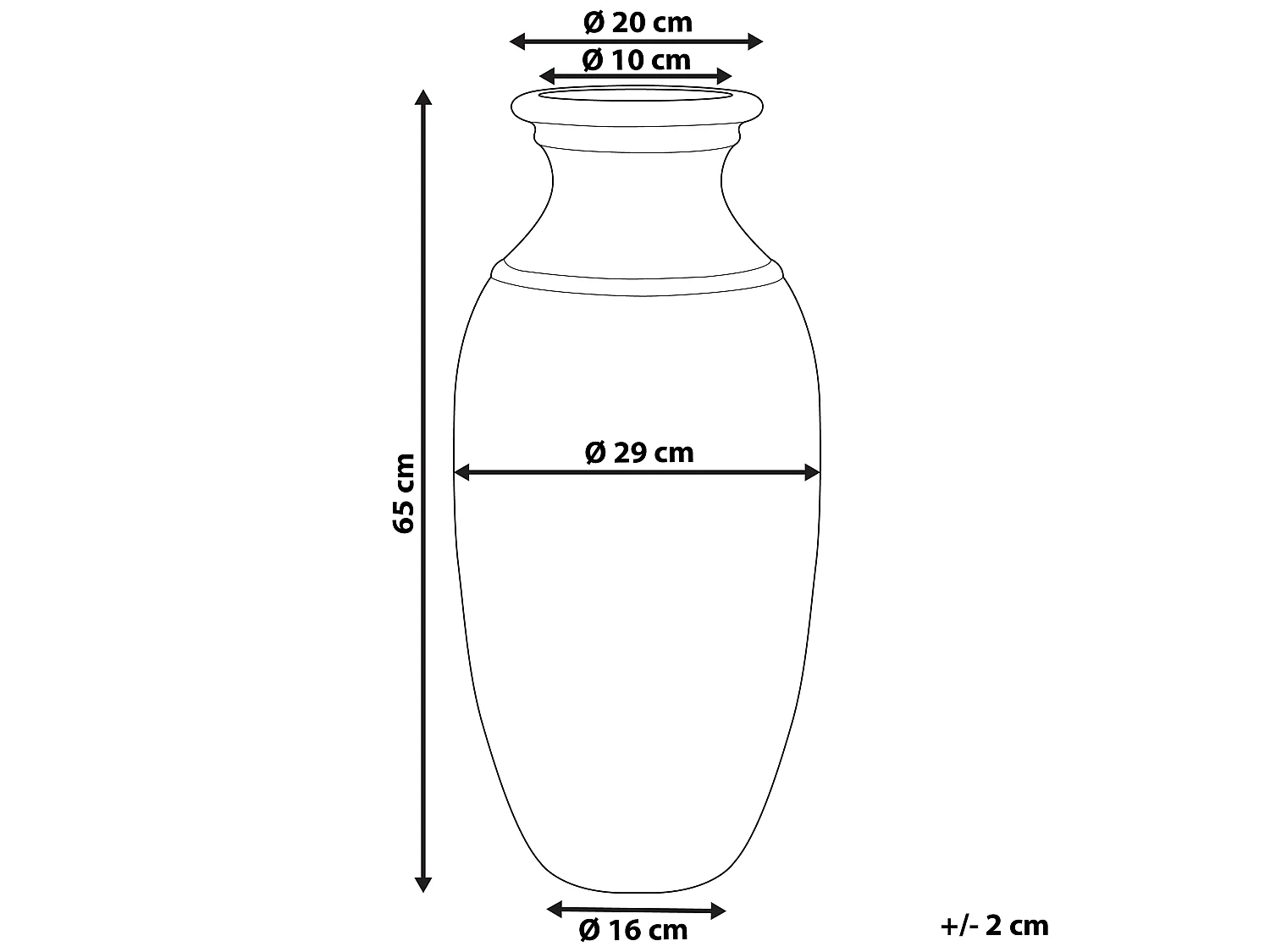 Vaso decorativo HIMERA Ceramica 65 cm Marrone